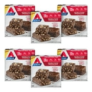 Atkins High Protein Creamy Meal Replacement Bar, Double Fudge Brownie, 5 Count, 6 Pack