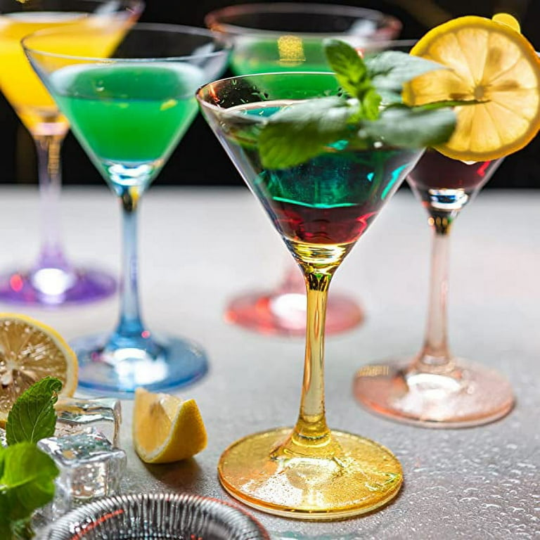 Unique Martini Glasses | Set of 4 | 8 oz Crystal Round | Art Deco Cocktail  Glasses Set for Pisco Sou…See more Unique Martini Glasses | Set of 4 | 8 oz