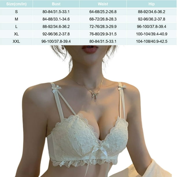 thinsony Push-up Bra Lace Lingerie Girl Brasserie Washable Woman Underwear  White Side Closed Breathable Sleepwear Invisible Bras 34/75AB