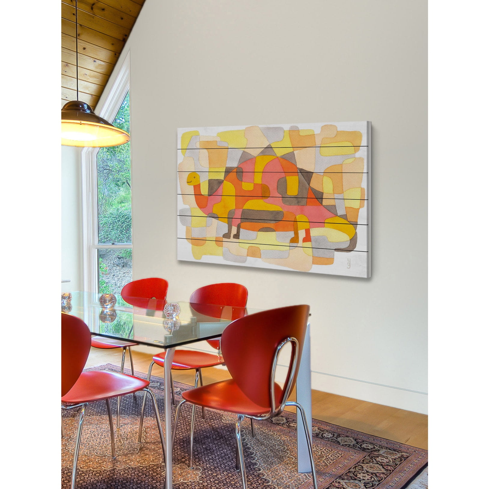 Marmont Hill "Dinosaur 2" by Yolanta Gawlik Painting Print on White Wood