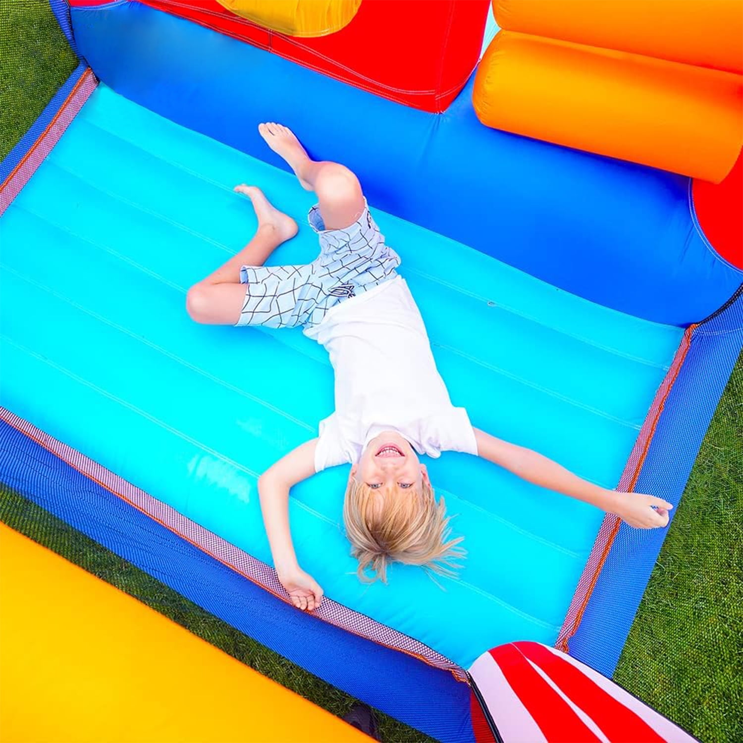 CIPACHO Inflatable Bouncer Castle for Kids, Jumping Bouncy House Slide with Blower, Bouncing Area and a Slide, Cute Clown Theme
