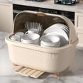 thumbnail image 4 of Yazoeia Dish Drying Rack, Multifunctional Space Saving Dish Drying Box Drying Rack Dish Bowl Drying Box Dish Rack with Cover Dish Drying Rack with Cover with Lid Cover for Kitchen CJC912-14046, 4 of 9