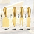 thumbnail image 2 of shiyou-Stainless Steel Cheese Knives Set, Cheese Tools with Slicer and Cutters for Kitchen(Gold,4 Pieces), 2 of 4