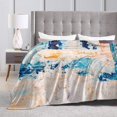 thumbnail image 4 of Grey White Modern Abstract Throw Blankets,All Season Lightweight Soft Warm Micro Fleece Blanket For LivingRoom-P395, 4 of 5