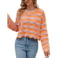 thumbnail image 1 of xiaxaixu Pull Tricoté pour Femmes Manches Longues Col Rond Creusé Vague Automne Mode Urbaine, 1 of 9