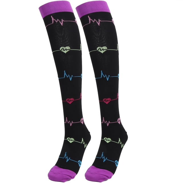 Compresión 1 Par De Calcetines De Compresión Para Deportes Al Aire , Calcetines Hasta La Pantorrilla Para Correr, Montar En Montaña, Escalar, L/XL