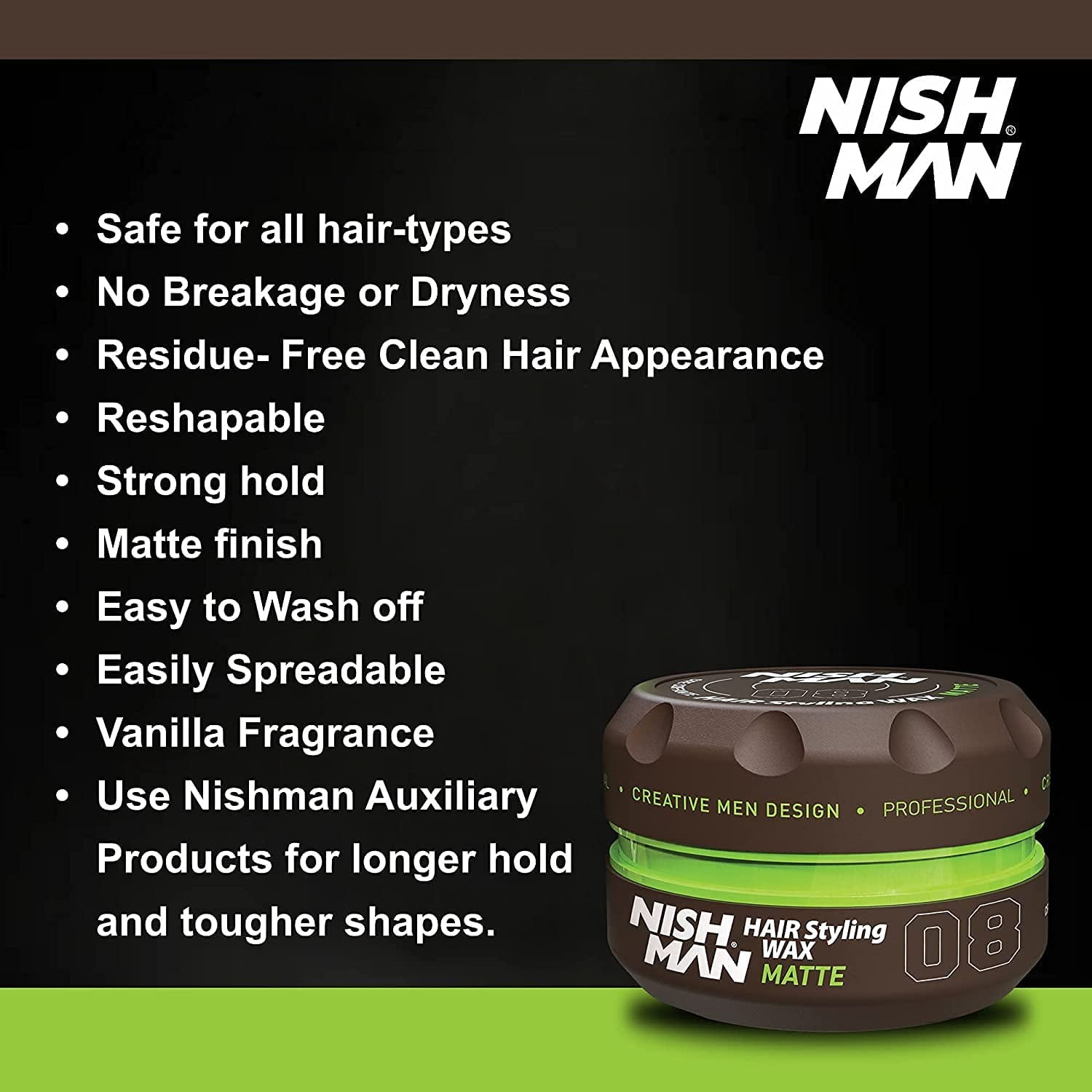 nishman Hair Styling Series (S2 Tarantula Spider Wax, 150ml)