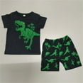 thumbnail image 3 of TAIAOJING Toddler Baby Boy Summer Clothes Kids Boys Short Sleeve Dinosaur T Shirts Tops Shorts Outfits Clothes Set 2 To 7 Years 2 Years, 3 of 3