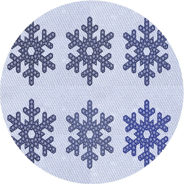 Ahgly Company Tapis Rond Lavable en Machine Intérieur Transitionnel Bleu Lavande, 4 Pieds Rond
