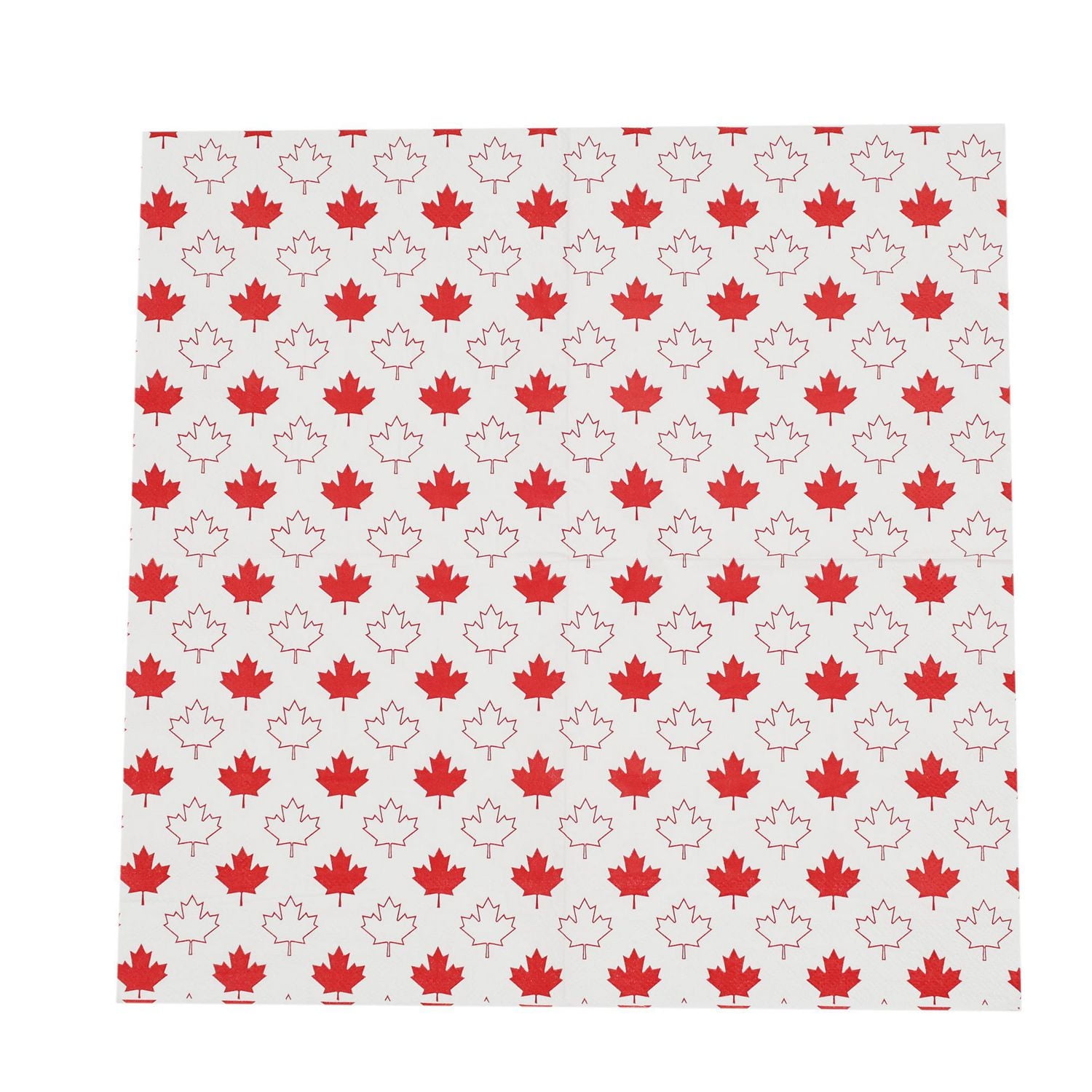 Mode de célébration! Serviette de déjeuner en papier érable rouge et blanc, 6,5 pouces, 18 carats