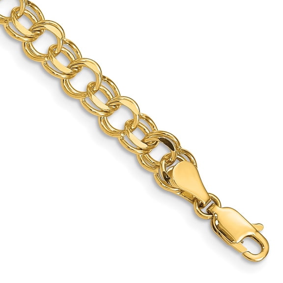 Primal Gold 14 Karat Yellow GoldY Double Link Charm Bracelet