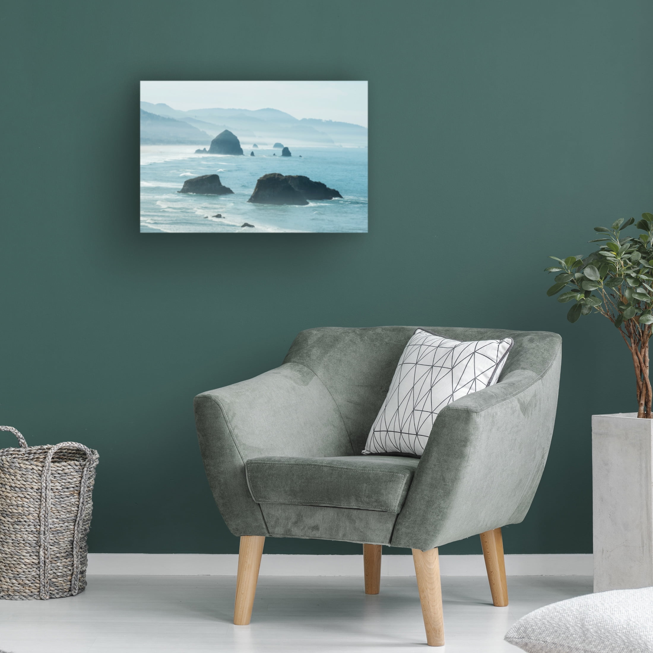 Canvas Wall Art - GS Photo 'Peaceful Pacific' Wall Art for Living Room, Bedroom, or Office Décor by Trademark Fine Art - 32 x 22 Inches