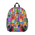thumbnail image 3 of Colorful Dog Paw Footprint Backpack Backpack for School,Cute School Bag,Schoolbag with Adjustable Shoulder Straps & Padded Back,13.8"x11.4"x6", 3 of 6