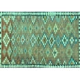 thumbnail image 1 of Ahgly Company Machine Washable Indoor Rectangle Oriental Turquoise Blue Traditional Area Rugs, 5' x 8', 1 of 4