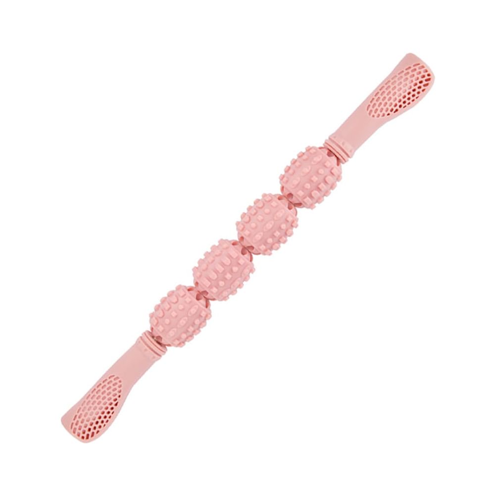MERRYHAPY 1Pc Multifunctional Pink Massage Rolling Stick with 3 Floating Balls for Pain Point Therapy