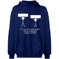 thumbnail image 2 of OXI Hoodie Sweatshirt - It's All Fun And Games, Basic Casual Hoodie for Men's and Women Fleece Hoodie Long Sleeve - Navy Blue Small, 2 of 3