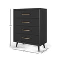 thumbnail image 6 of Child Craft Cranbrook 35" 4-Drawer Chest for Nursery or Bedroom, Anti-Tip Kit, Mid-Century, Ebony, 6 of 8