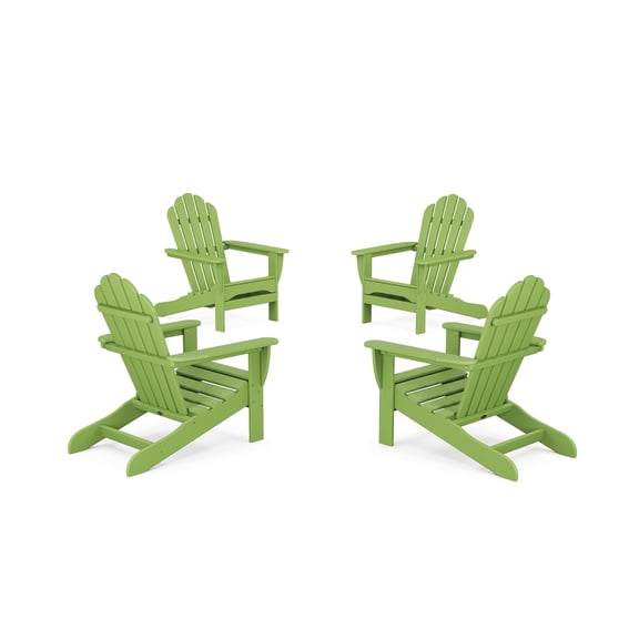 Trex Outdoor Furniture 4-Piece Monterey Bay Adirondack Chair Conversation Set in Lime