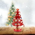 thumbnail image 2 of MasteelfCA Classic Music Box Wooden Clockwork Design Christmas Tree With Pendants Miniature Handmade Music Box For Birthday Valentine's Gift (Red), 2 of 7
