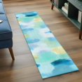 thumbnail image 4 of Gradient Green Blue Runner Rugs 2x6 ft Abstract Oil Painting Yellow Green Blue Washable Hallway Rugs Non-Slip Floor Mats Absorbent Carpet Bedside Runners for Bedroom Kitchen Bathroom Laundry Room, 4 of 9