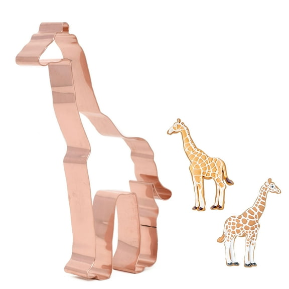 Giraffe Zoo Animal Cookie Cutter 5 X 2.75 inches - Handcrafted Copper by The Fussy Pup