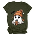 thumbnail image 4 of mgoYE Halloween Shirts for Women Halloween Doodles Shirt for Women Cute Vintage Graphic Halloween Tshirt for Party Short Sleeve Fall Shirt(AG,3XL), 4 of 5
