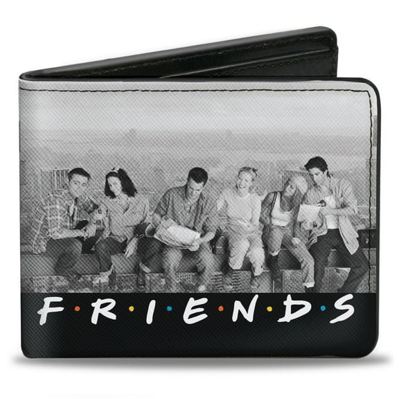 Friends Wallet, Bifold, FriendsCharacter Lunch on a Skyscraper Vivid Grays, Vegan Leather