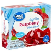 Great Value Sugar Free Raspberry Gelatin Dessert, 0.3 oz