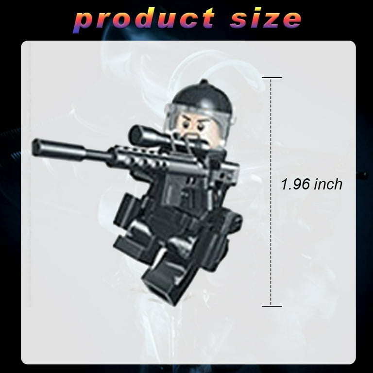 Military Game Series Minifigs Brick Gun Instructor Sniper Antigas Mask