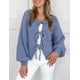 thumbnail image 3 of Suéter PRETTYGARDEN con Lazo Frontal, Tejido Grueso, Talla XL, Azul Niebla, 3 of 8