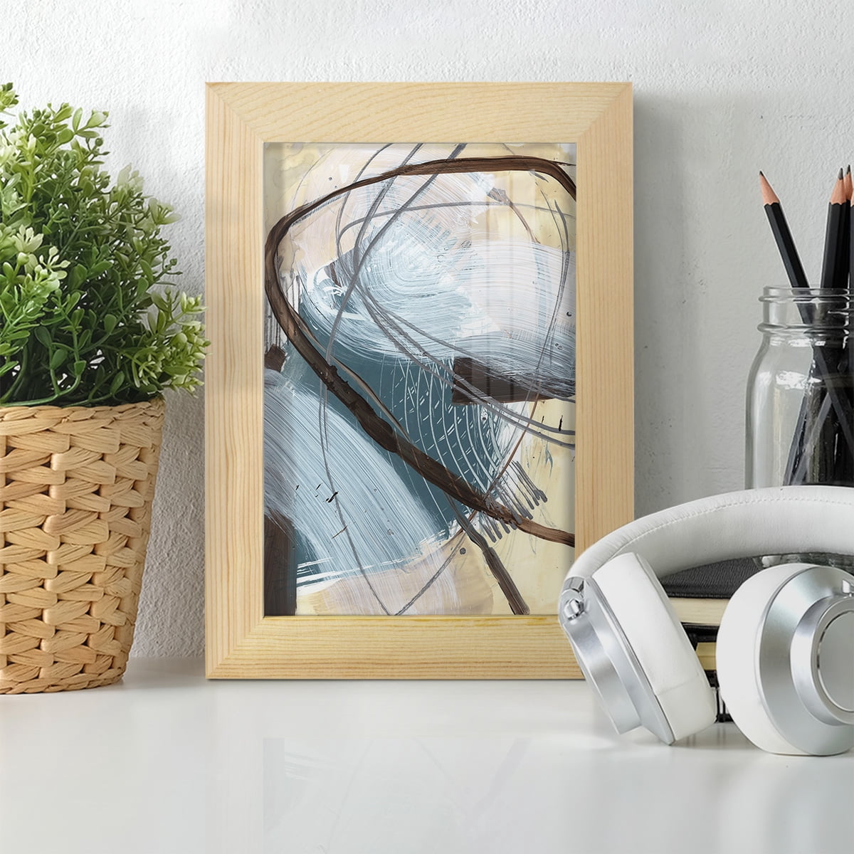 Winding Around II - Framed Print w/glass - Natural Wood