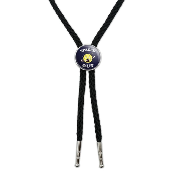Spaced Out Planet Saturn Funny Humor Western Southwest Cowboy Necktie Bow Bolo Tie