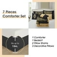 thumbnail image 2 of Lanco Black Gold Comforter Set King Size, 7 Piece, Jacquard Home Decor, Matcking Bed Skirt, Pillows & Shams, All Season Bedding Set, 2 of 7