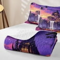 thumbnail image 4 of Homewish Dreamy Castle Quilt King for Girls, Rainbow Stars Floral King Coverlet Set, 3 Pieces 1 Bedspread and 2 Pillowcases, 4 of 7