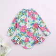 thumbnail image 5 of Edvintorg Girls' Swimwear Long Sleeve Cute Flower Printed Ruffle Swimsuits One Piece Bathing Suits Bikini 1-5Years Swimsuit for Children for Girls, 5 of 5