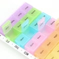 thumbnail image 3 of 28 Grid Rainbow Color Portable Pill Box 1 Pack.Creative One Week Pill Box Plastic 28-grid Rainbow-colored Portable Pill Box 7-color Detachable Pill Storage Box, 3 of 8