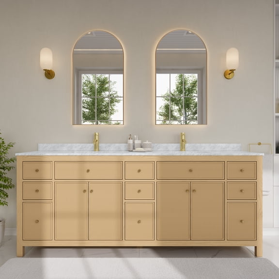 Wyndham Collection WCF929284DTGCMUNSMXX Pendry 84" Free Standing Double Basin Vanity Set -