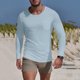 thumbnail image 1 of pstuiky camisas de manga larga para hombre, Camiseta deportiva de manga larga con cuello redondo y bolsillo informal de colores sólidos para hombre Tops casuales para hombres xxxl, 1 of 6