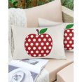 thumbnail image 6 of Pack of 2 Outdoor Pillow Covers, Fruit Red Apples White Polka Dots Cotton Linen Waterproof Square Throw Pillowcase Cushion Decorative Pillow Covers for Couch Patio Tent, 20x12 in, 6 of 6