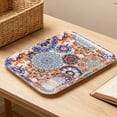 thumbnail image 2 of Serving Trays, 12.9 x 9.6 inch Rectangular Plastic Tray for Restaurant, Kitchen,Mandala, 2 of 6