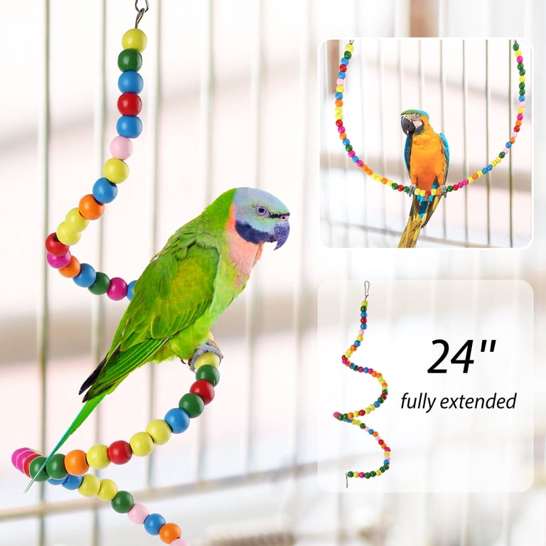 Prime Pets 13-Piece Bird Toy Set, Swings and Chews photo 3