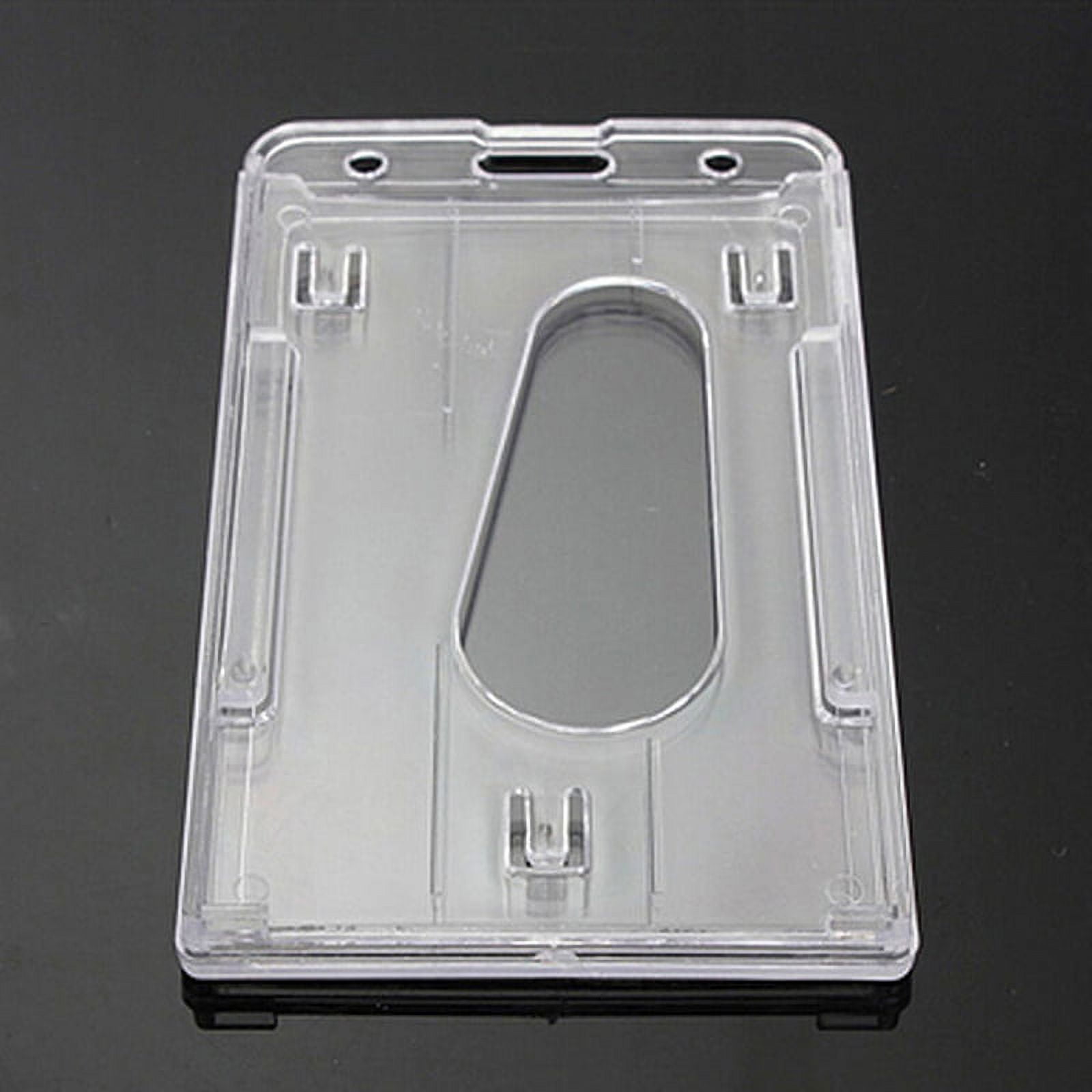 Vertical Hard Plastic Badge Holder Double Card Id