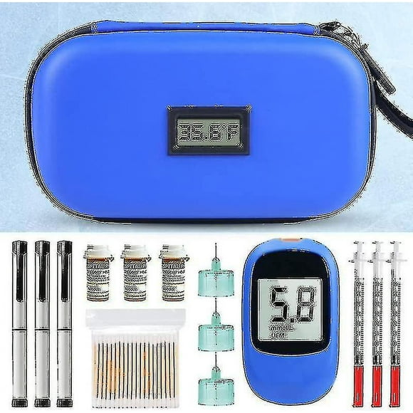 Insulin Cooler Travel Case With Temperature, Insulin Pen Case With 2 Insulin Cooler Ice Packs Medicine Cool Bag For Diabetic Insulin Storage Kb