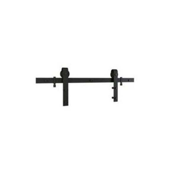 National Hardware 275499 96 in. Classic Interior Barn Door Kit with 2 Piece Track, Matte Black