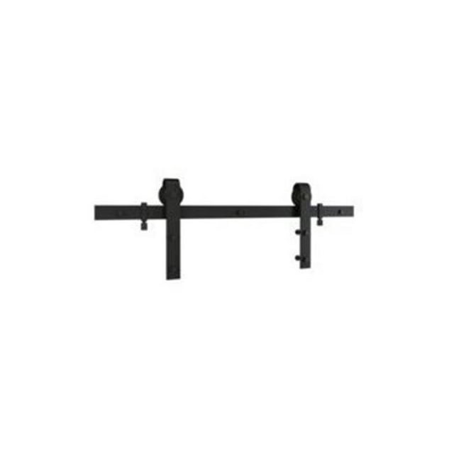 National Hardware 275499 Kit de Porte de Grange Intérieure Classique de 96 Po avec Rail en 2 Pcs, Noir Mat