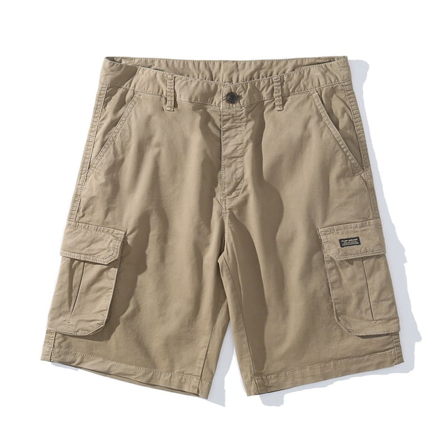 Puntoco Pantalones Cortos Cargo Para Hombre Pantalones Cortos Ajustados Con Cremallera Y Corte Recto Pantalones Cortos Casuales Caqui Xl (38),Pantalones Cortos Hombre