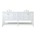 thumbnail image 3 of Elegant Decor Theo 72" Steel and Solid Wood Double Bathroom Vanity in White, 3 of 8