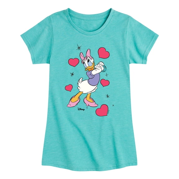 Disney - Daisy Hearts Girls' Fitted Short Sleeve Graphic T-Shirt