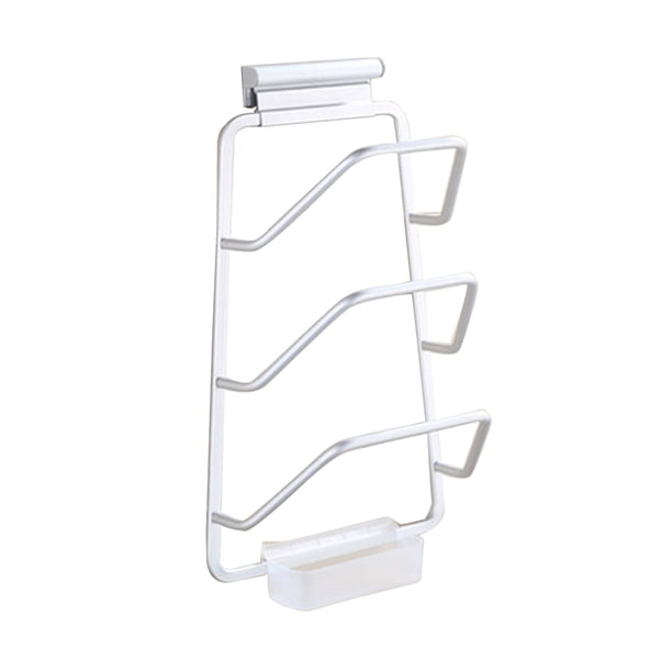 Estante de aluminio para tapas de ollas, multifuncional, para pared, con bandeja para agua (mate)