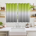 thumbnail image 2 of Green Gray Ombre Kitchen Curtains 72 Inch Length, Modern Gradient Abstract Art Grommet Top Bedroom Living Room Curtains, Light Filtering Cafe Curtain Drapes 2 Panels Set 104''x72'', 2 of 9